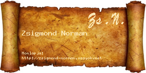 Zsigmond Norman névjegykártya